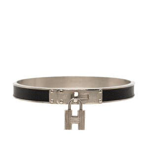 Pre-Loved Hermes Leather Kelly Cadena Lock Bangle Bracelet